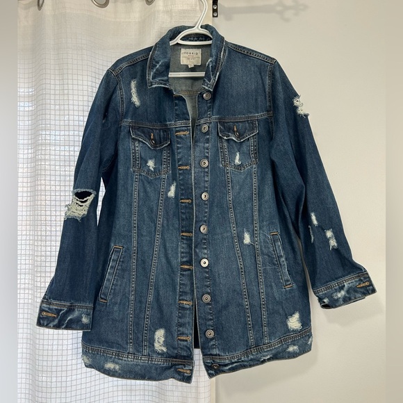 torrid Jackets & Blazers - Torrid Distressed Denim Jacket